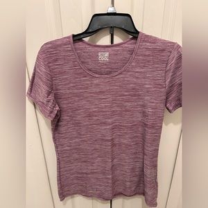 32 degrees cool short sleeve purple tee mixed with white streaks